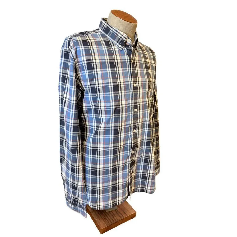 NWT J. Crew Flex Washed Slim Button Down Plaid Shirt XL Re-Imagined Sustainable